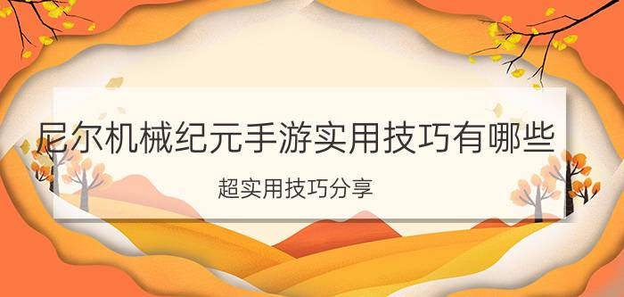 尼尔机械纪元手游实用技巧有哪些 超实用技巧分享